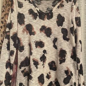BiBi Black and Brown Leopard Print Blouse